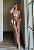 Brown Linen 3 Piece Coord Set